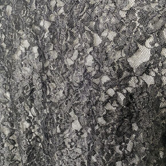 J FOR JUSTIFY Lace Sheer Blouse High Neck Long Sleeve Romantic Womens M Black - Picture 9 of 13